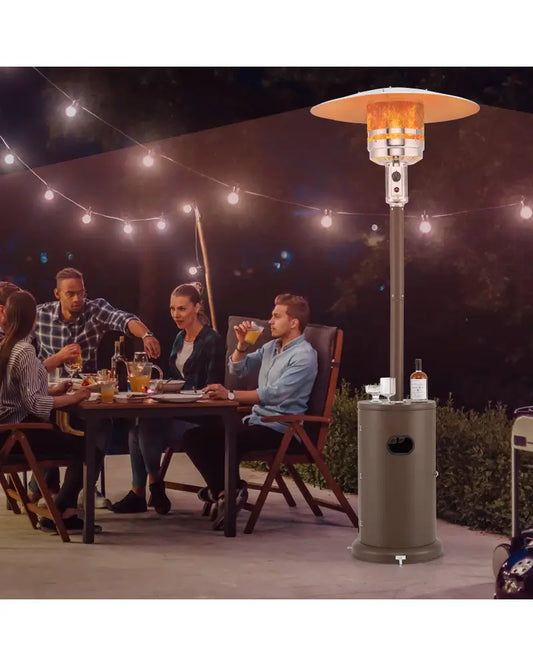 50000 BTU Propane Patio Heater with Round Table Design-Brown - Brown - Patio Heaters