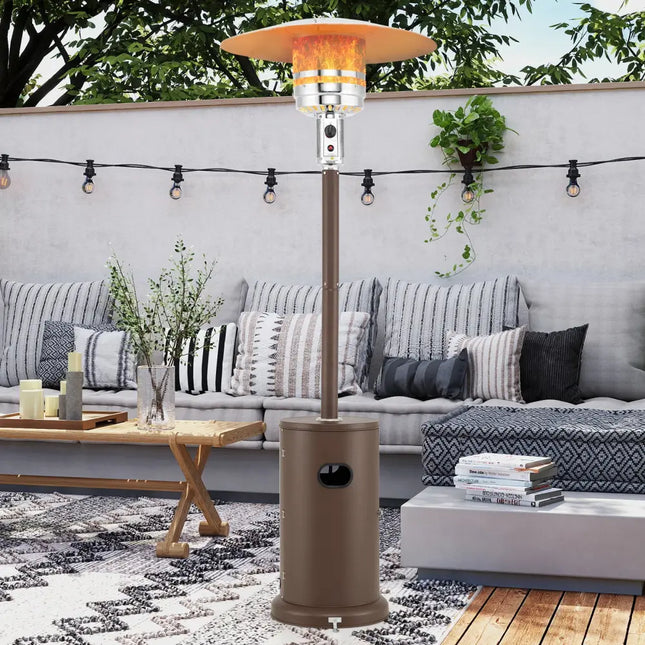 50000 BTU Propane Patio Heater with Round Table Design-Brown - Brown - Patio Heaters