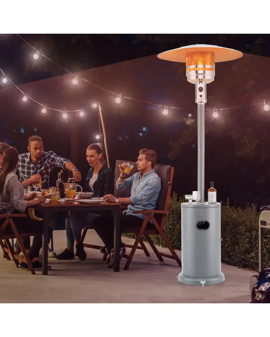 50000 BTU Propane Patio Heater with Round Table Design-Gray - Gray - Patio Heaters