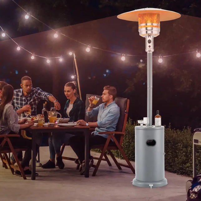 50000 BTU Propane Patio Heater with Round Table Design-Gray - Gray - Patio Heaters