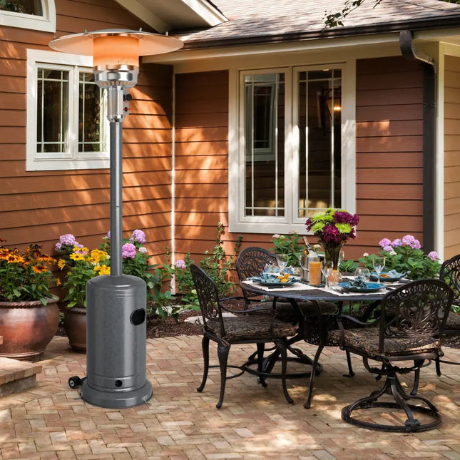 50000BTU Garden Propane Standing LP Gas Steel Accessories Heater-Gray - Gray - Patio Heaters