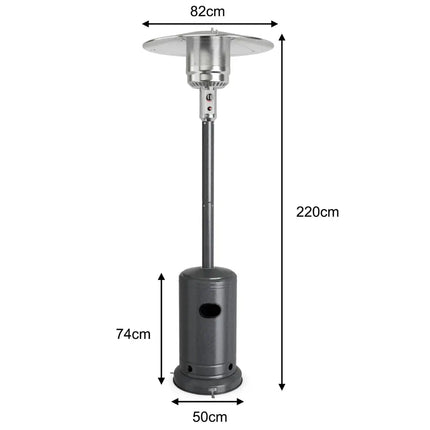 50000BTU Garden Propane Standing LP Gas Steel Accessories Heater-Gray - Gray - Patio Heaters