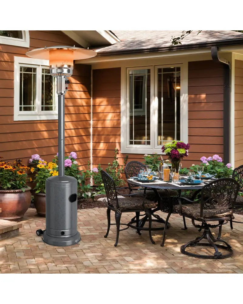 50000BTU Garden Propane Standing LP Gas Steel Accessories Heater-Gray - Gray - Patio Heaters