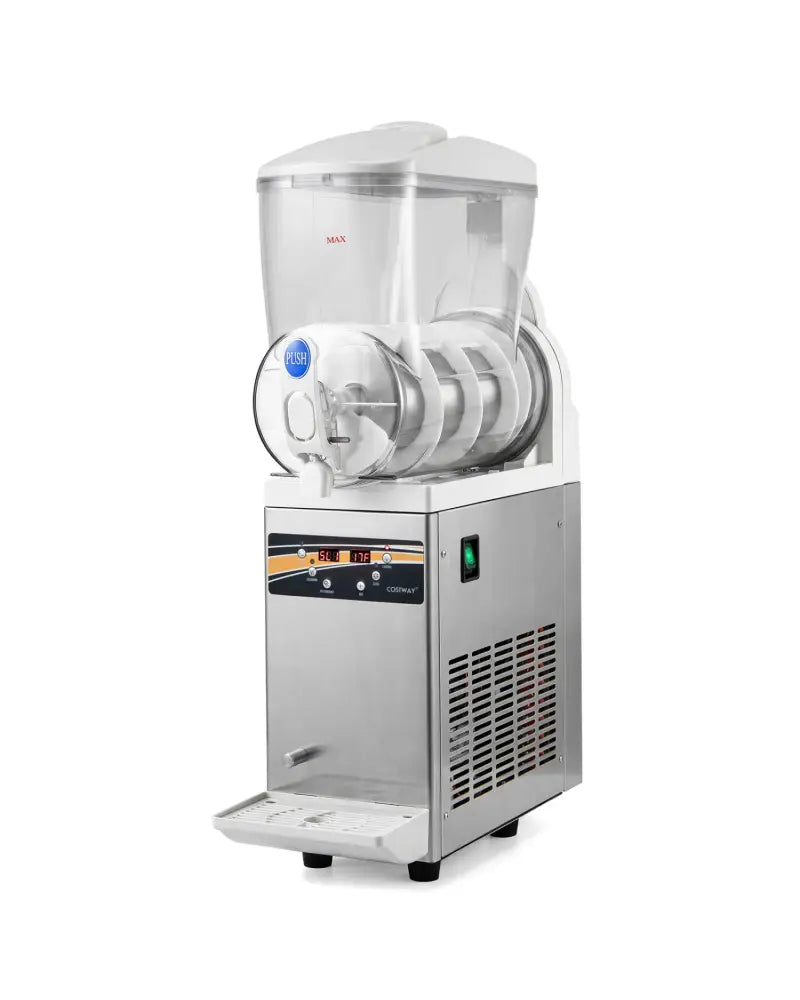 507 oz Commercial Slushy Machine Single Tank No Ice Needed-Silver - Silver - Slushie Machine