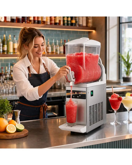 507 oz Commercial Slushy Machine Single Tank No Ice Needed-Silver - Silver - Ice Crushers & Shavers