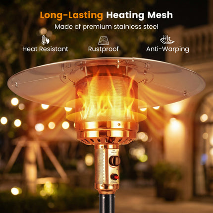 50 000 BTU Patio Propane Gas Heater with Stainless Steel Burner-Black