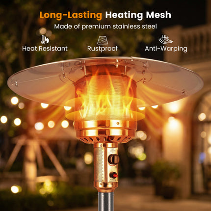 50 000 BTU Patio Propane Gas Heater with Stainless Steel Burner-Gray