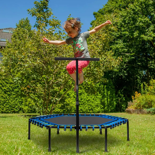 51’’ Mini Fitness Trampoline with Adjustable Bar - Trampolines