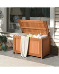 52 Gallon 3-in-1 Patio Wood Deck Box with Flip Top for Cushions - Sheds & Outdoor Storage