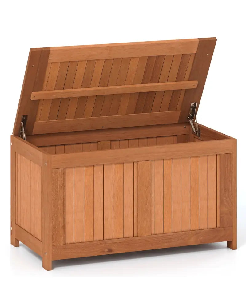 52 Gallon 3-in-1 Patio Wood Deck Box with Flip Top for Cushions - Sheds & Outdoor Storage