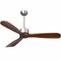52 Inch Modern Brushed Nickel Finish Ceiling Fan with Remote Control - Fans