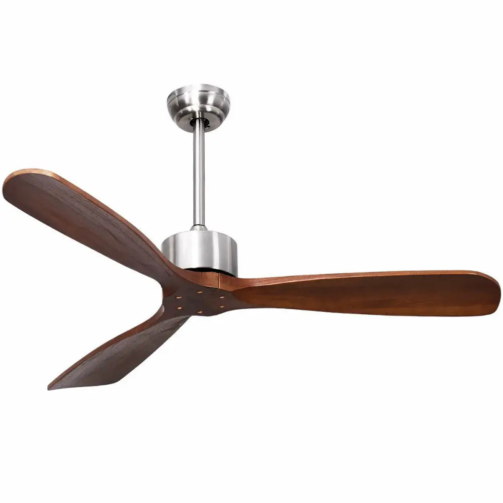 52 Inch Modern Brushed Nickel Finish Ceiling Fan with Remote Control - Fans