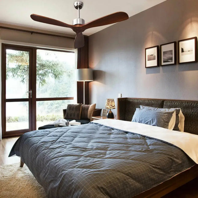 52 Inch Modern Brushed Nickel Finish Ceiling Fan with Remote Control Costway