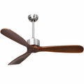 52 Inch Modern Brushed Nickel Finish Ceiling Fan with Remote Control Costway