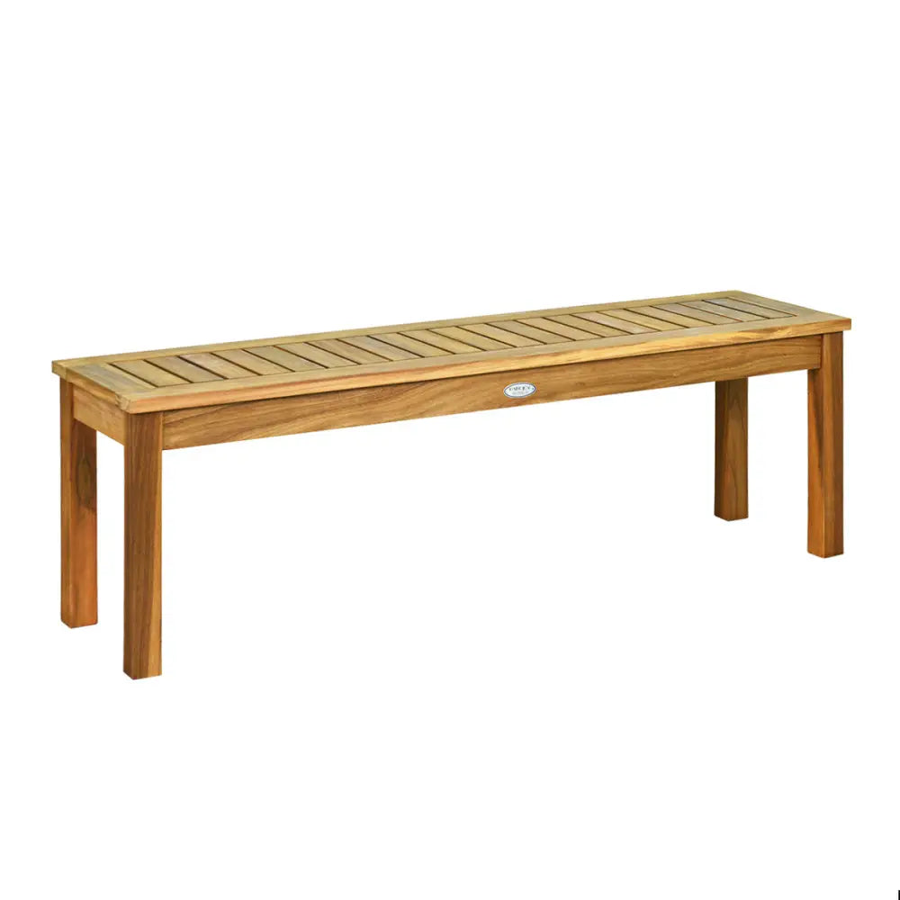 52 Inch Outdoor Acacia Wood Dining Bench Chair - Brown - Outdoor Benches