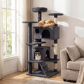 52 Inch Tall Cat Tree Tower for Indoor Cats-Dark Gray - Dark Gray - Cat Trees Condos & Scratchers