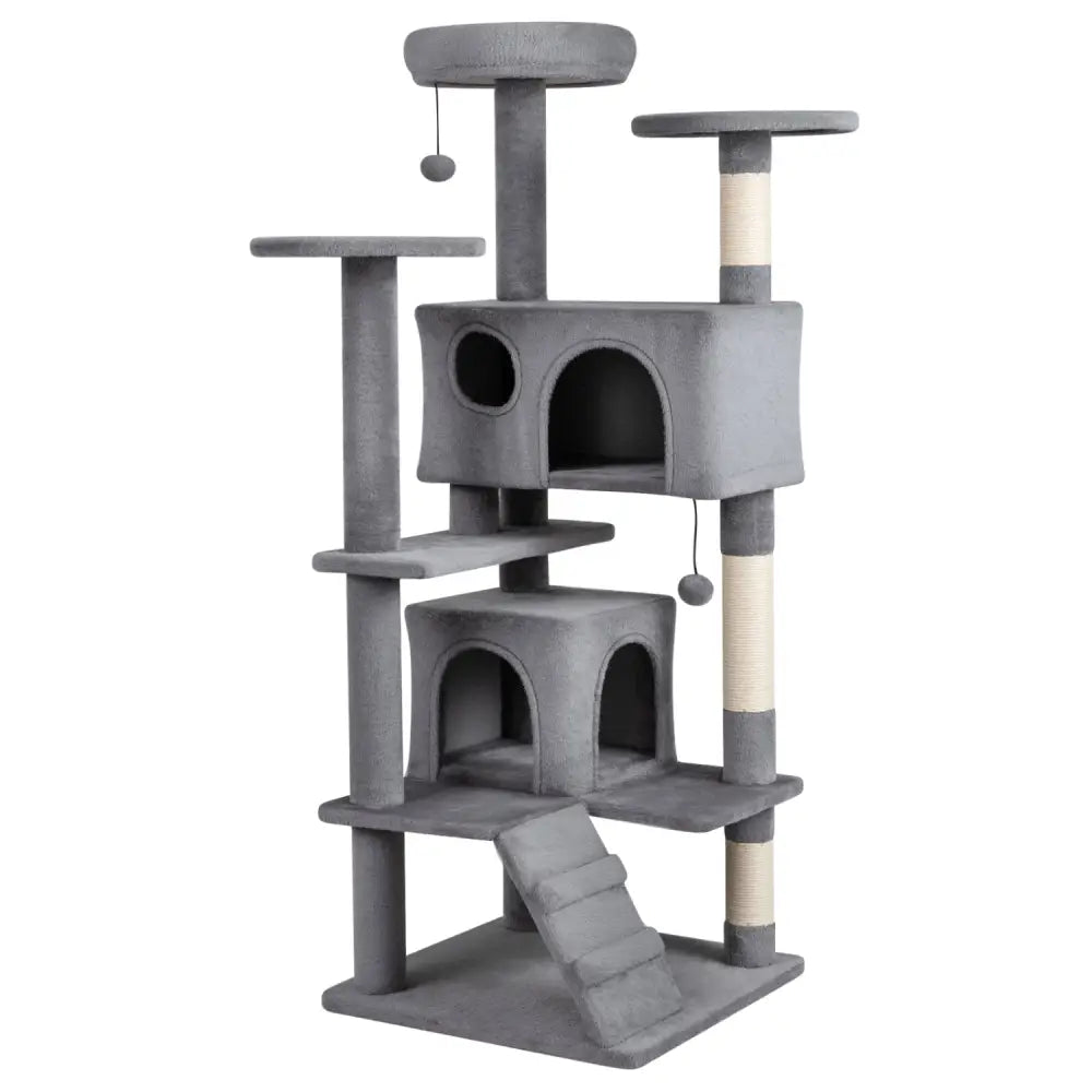 52 Inch Tall Cat Tree Tower for Indoor Cats-Light Gray - Light Gray - Cat Trees Condos & Scratchers