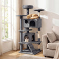 52 Inch Tall Cat Tree Tower for Indoor Cats-Light Gray - Light Gray - Cat Trees Condos & Scratchers