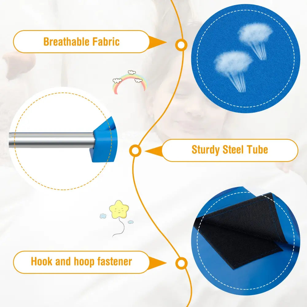 52 Inch x 23 Inch Pack of 6 Kids Stackable Daycare Rest Mat - Blue - Toddler Beds