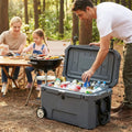 52 Quart Portable Hard Cooler with 6-Day Ice Retention and Wheels-Gray - Gray - Coolers