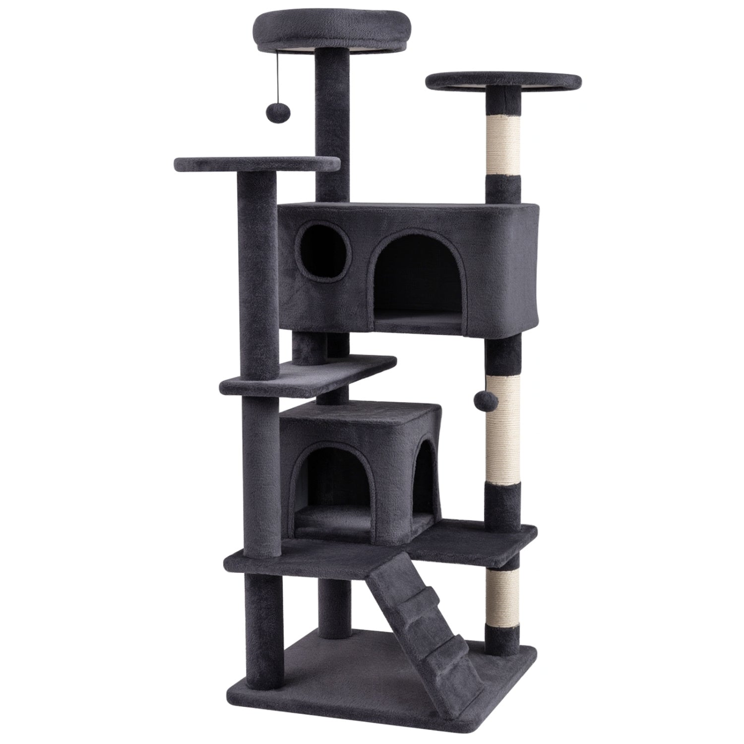 52 Inch Tall Cat Tree Tower for Indoor Cats-Dark Gray