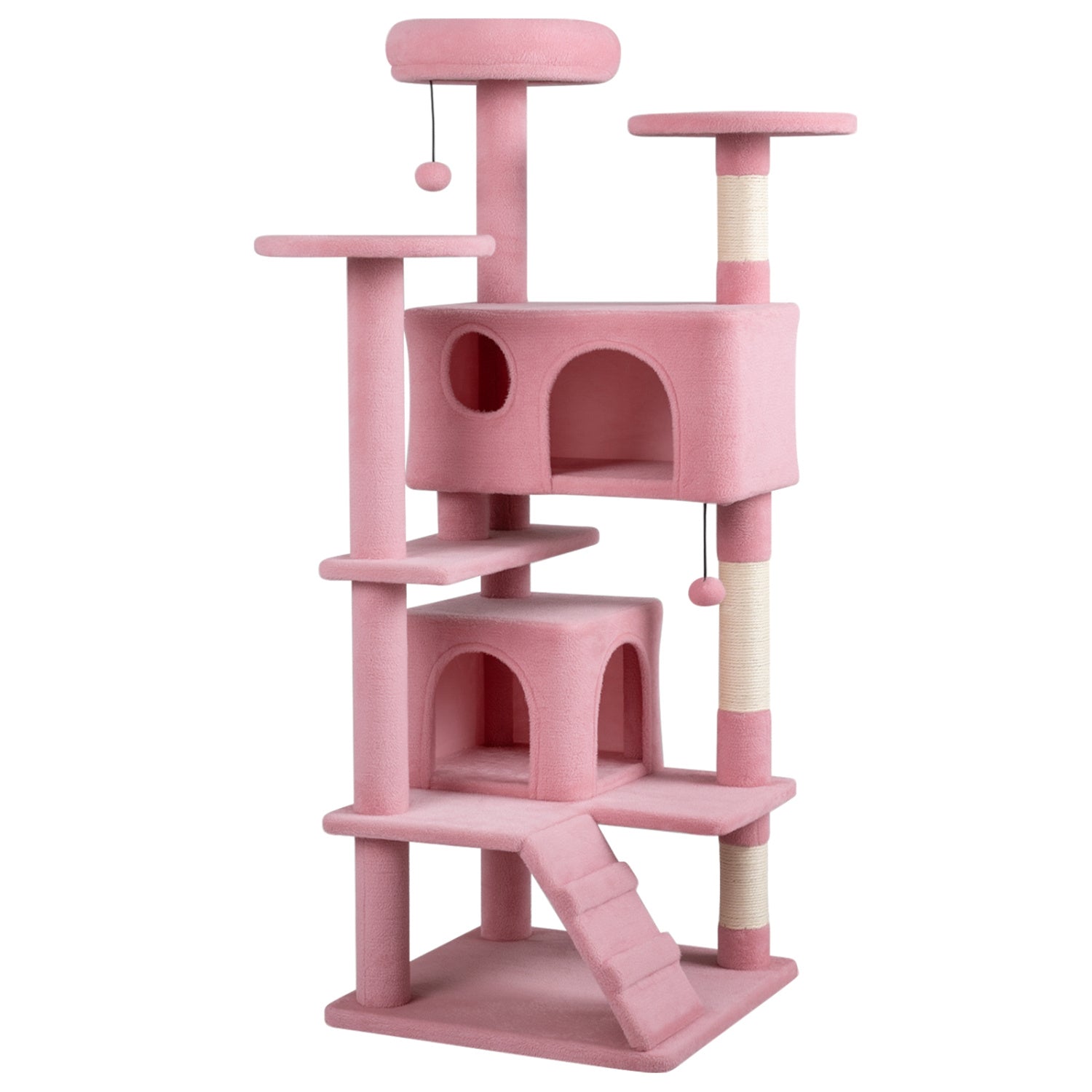 52 Inch Tall Cat Tree Tower for Indoor Cats-Pink