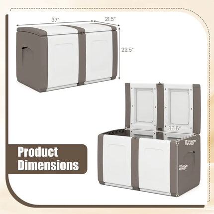53 Gallon Patio Container with Lockable Lid for Packages and Garden-Beige - Beige - Garden Tools