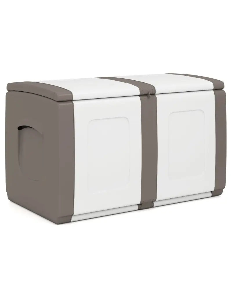 53 Gallon Patio Container with Lockable Lid for Packages and Garden-Beige - Beige - Garden Tools