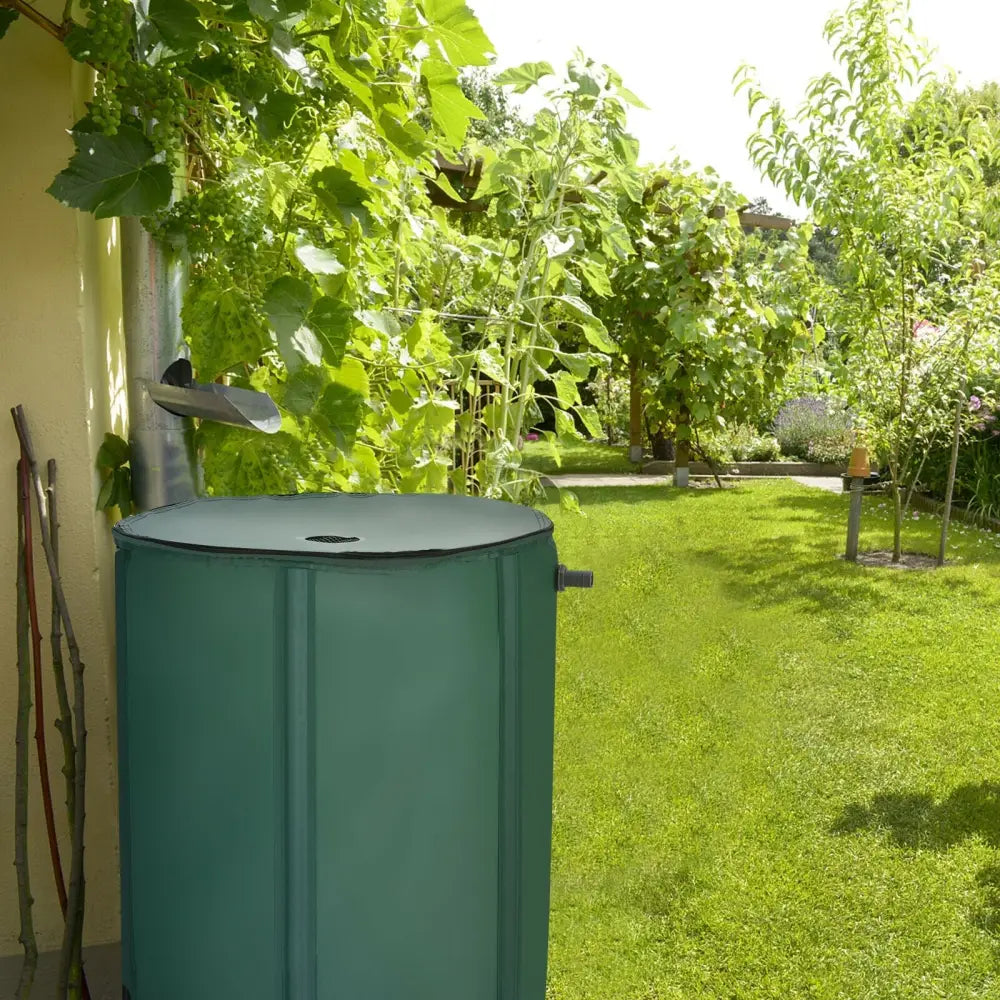 53 Gallon Portable Collapsible Rain Barrel Water Collector - Green - Watering & Irrigation