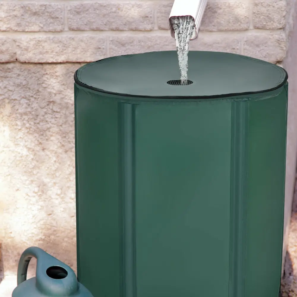53 Gallon Portable Collapsible Rain Barrel Water Collector - Green - Watering & Irrigation