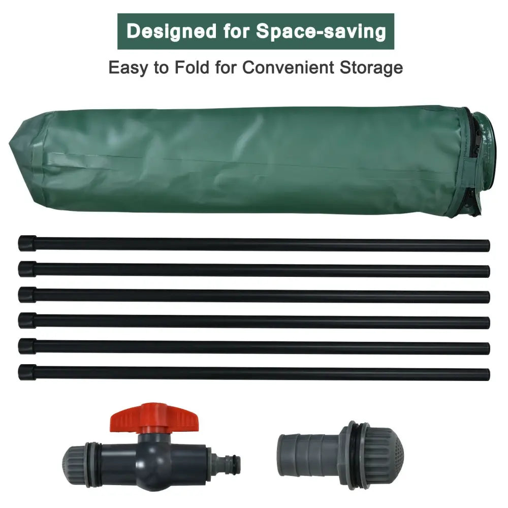 53 Gallon Portable Collapsible Rain Barrel Water Collector - Green - Watering & Irrigation