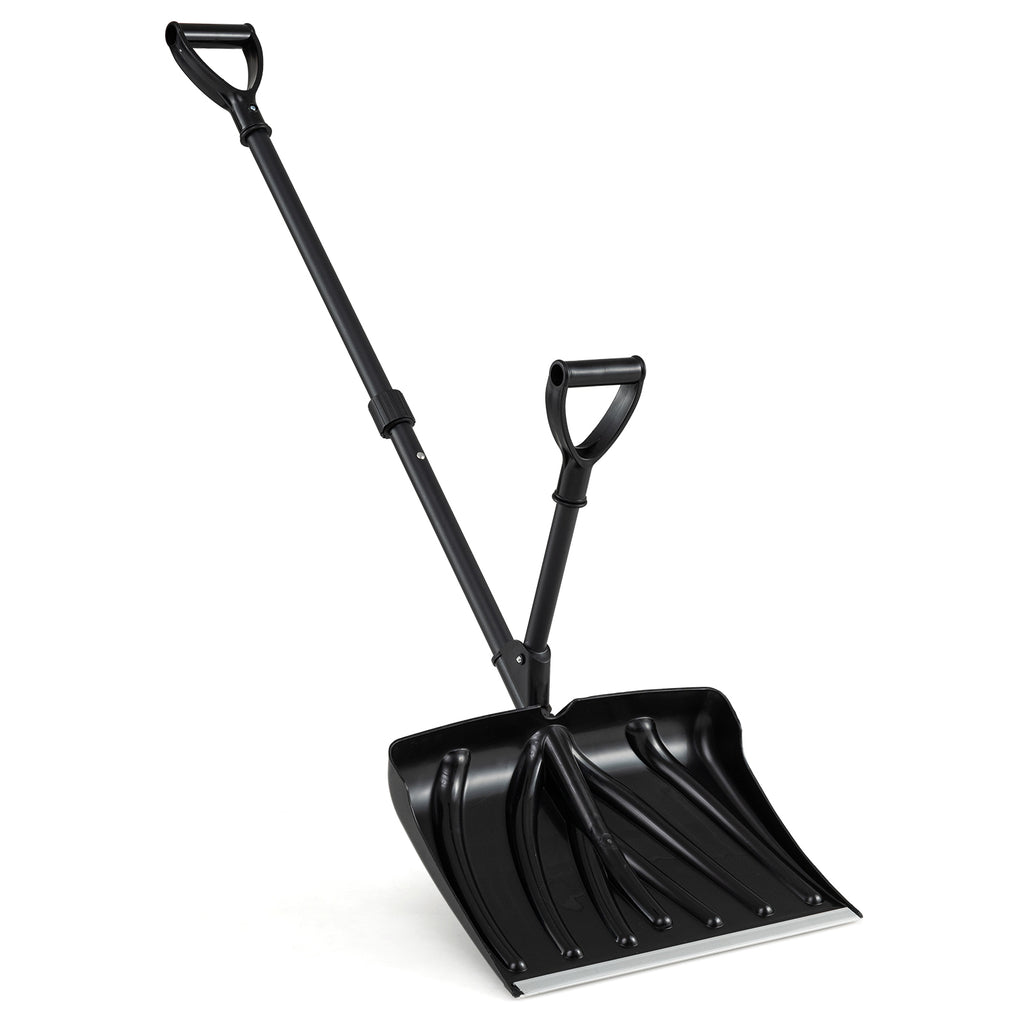 53 Inch Snow Shovel with Assist Handle for Driveway Car Garage Camping-Black
