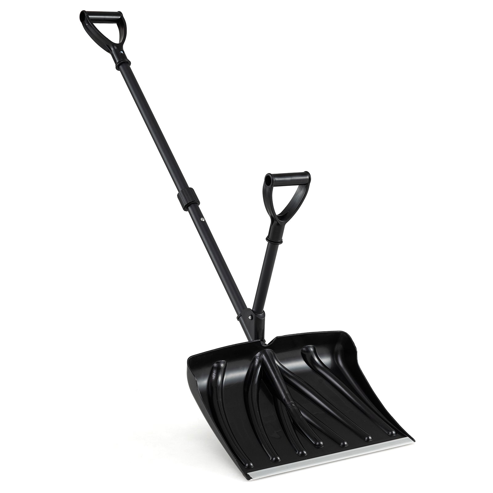 53 Inch Snow Shovel with Assist Handle for Driveway Car Garage Camping-Black