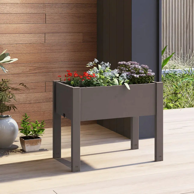53L Raised Bed Grow Box Self-Watering Planter Box Stand with Water Level Monitor-Coffee - Coffee - Raised Garden Beds