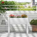 53L Raised Bed Grow Box Self-Watering Planter Box Stand with Water Level Monitor-White - Light Gray - Raised Garden Beds