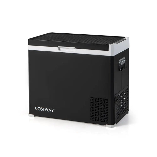 53QT Portable Dual Zone 12V Car Refrigerator Compressor Fridge Freezer for Vehicles Camping Travel-Black - Black
