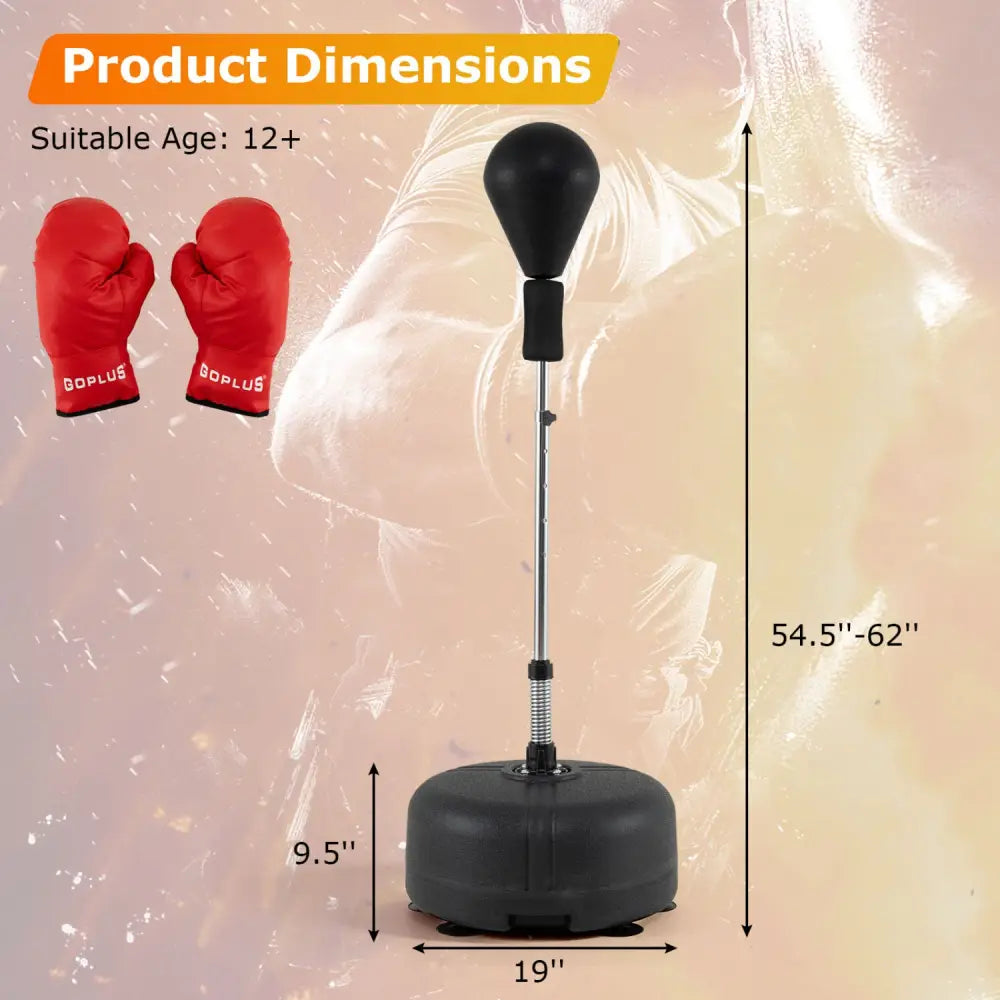 54.5’’-62’’ Height Adjustable FPunching Bag with Stand for Teens and Adults-Black - Black - Sport Equipments