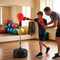 54.5’’-62’’ Height Adjustable FPunching Bag with Stand for Teens and Adults-Red - Red - Sport Equipments