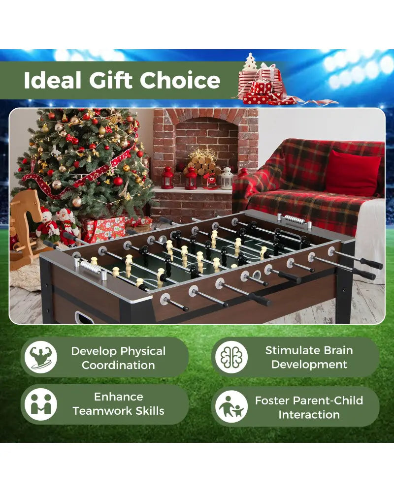 54 Inch Indoor Competition Game Soccer Table - Black - Game Room