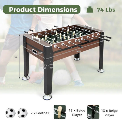 54 Inch Indoor Competition Game Soccer Table - Black - Game Room