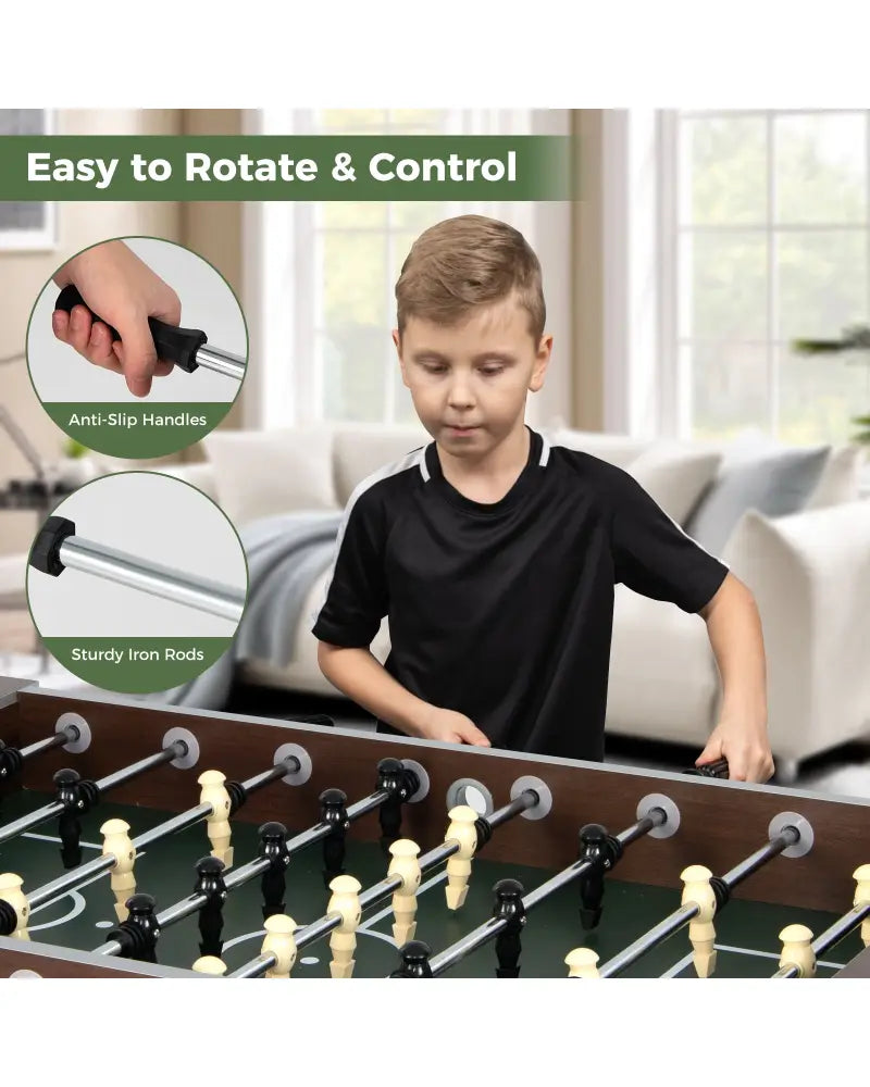 54 Inch Indoor Competition Game Soccer Table - Black - Game Room