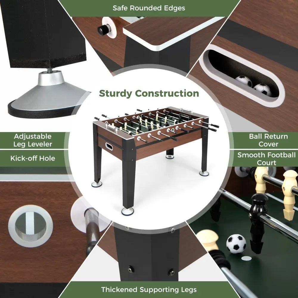 54 Inch Indoor Competition Game Soccer Table - Black - Game Room