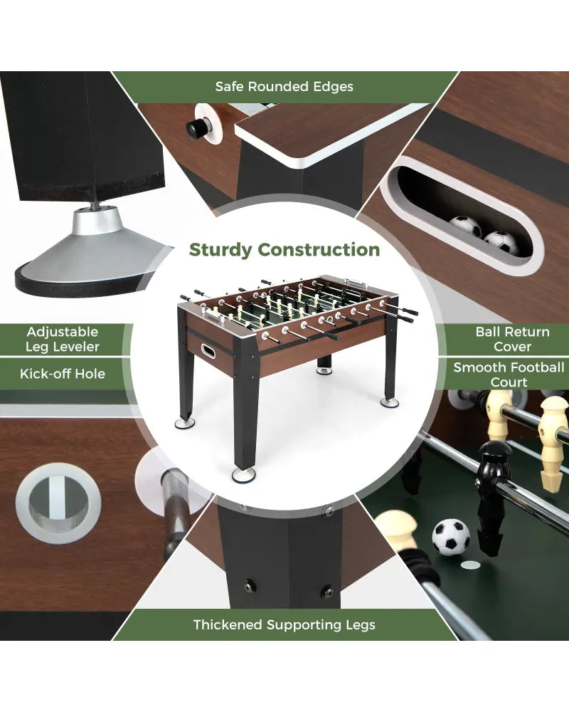 54 Inch Indoor Competition Game Soccer Table - Black - Game Room