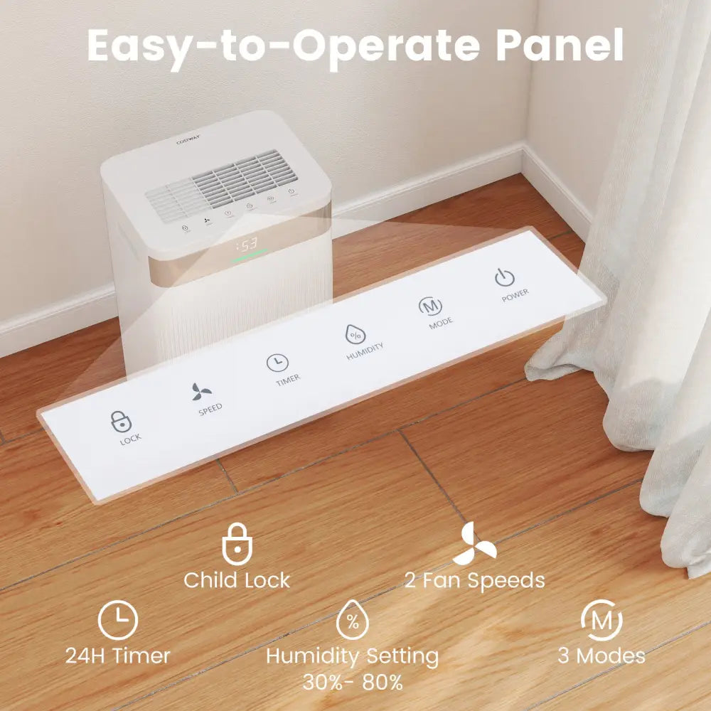 54 Pints Dehumidifier for Home 4500 Sq.Ft Dehumidifier-White - White - Dehumidifiers