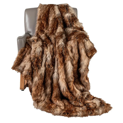 540GSM Soft Plush Fuzzy Luxury Faux Raccoon Fur Blanket for Bed-M Costway