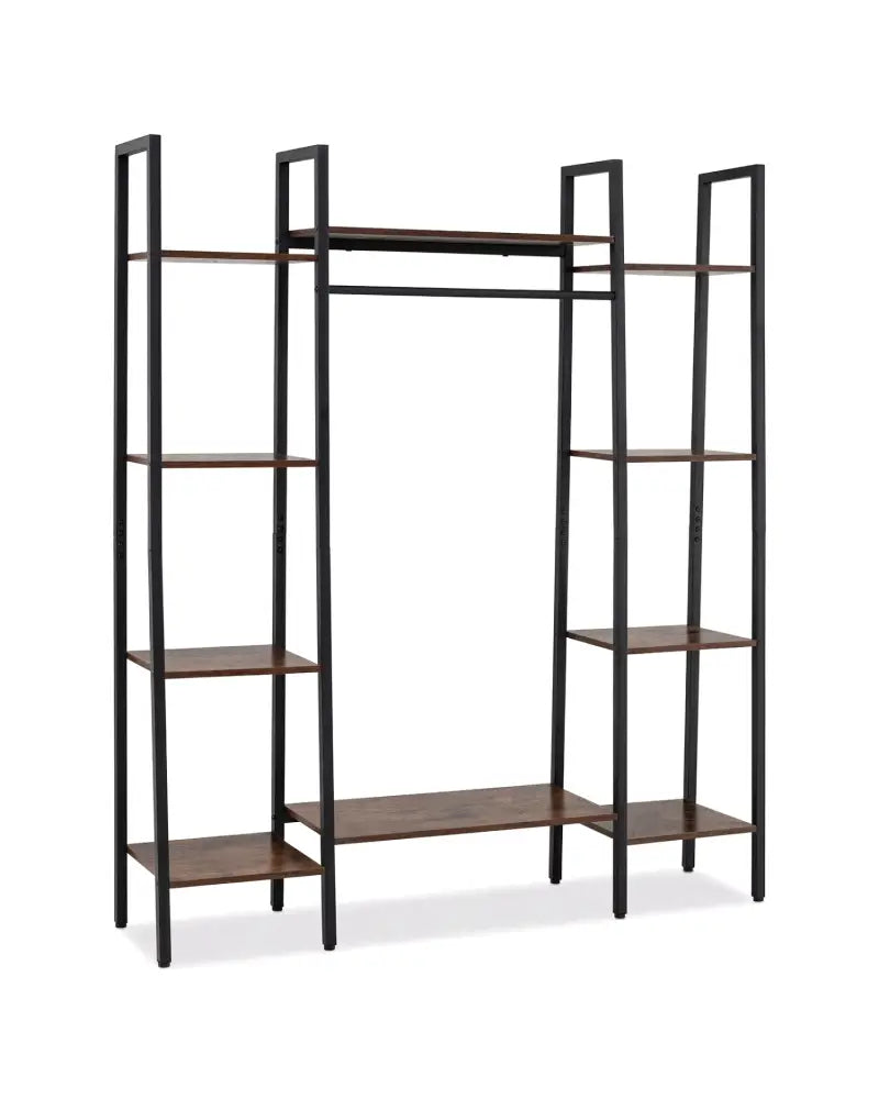 55.5 inch Tall Plant Stand 10-Tier Plant Rack with 16 Colors LED Strip Lights-Rustic Brown - Rustic Brown - Plant Stands