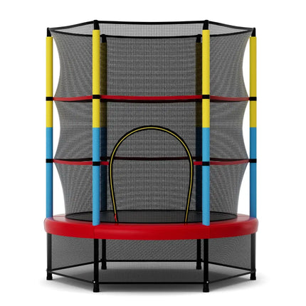55 Inch Mini Trampoline for Kids with Safety Enclosure Net for Indoor Outdoor - Yellow - Trampolines