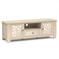 55 Inch Retro TV Stand Media Entertainment Center with Mirror Doors and Drawer-Natural - Natural - Entertainment