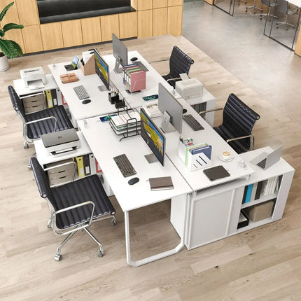 55 Inch Reversible L Shaped Desk with 3 Drawers Home Office Desk with Adjustable Shelf-White Costway