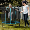 55 Inch Trampoline for Kids Toddler Mini Trampoline with Safety Enclosure Net-Blue - Blue - Trampolines